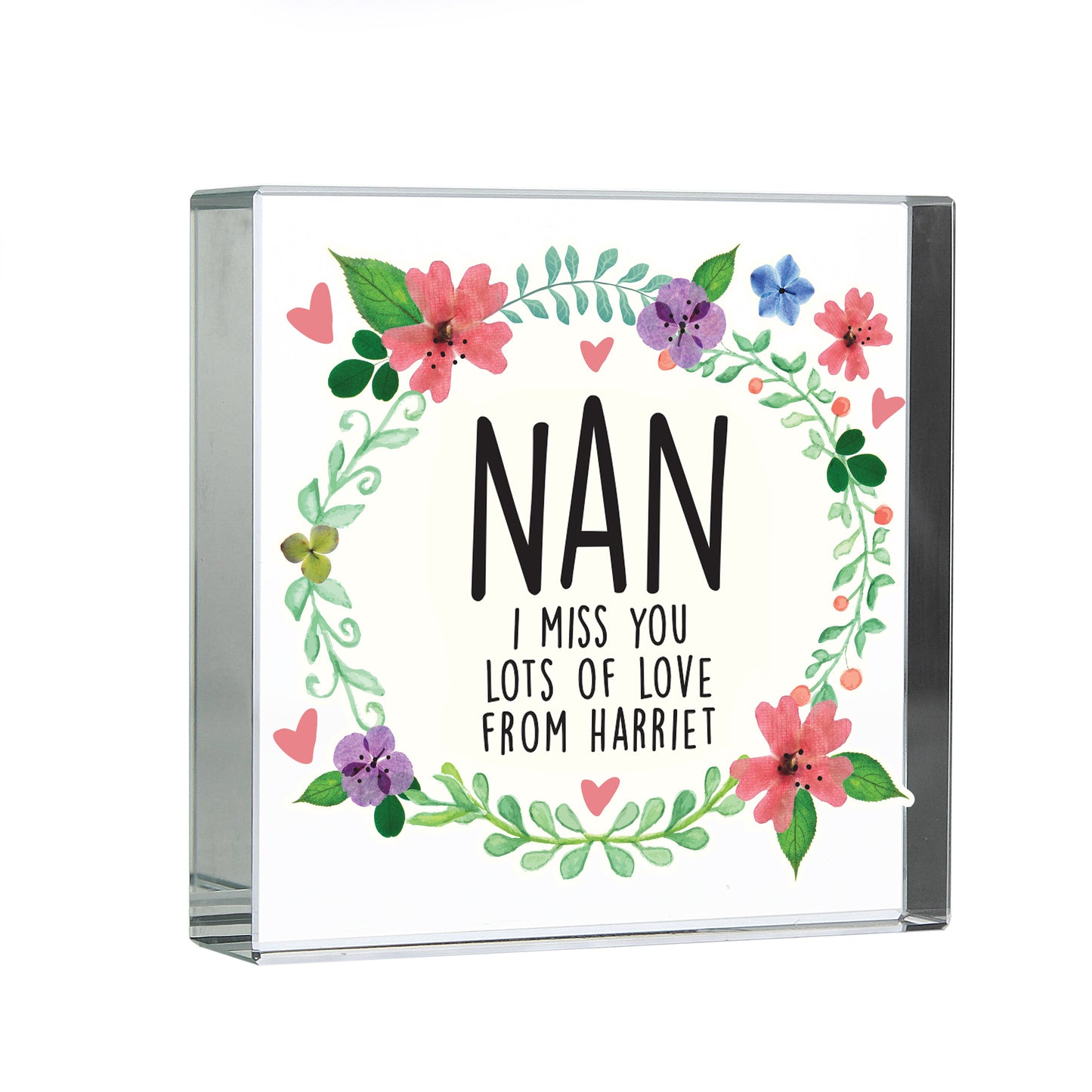Personalised Floral Crystal Token - MK&JD Gifts