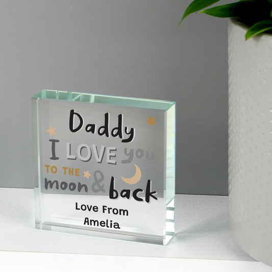Personalised To the Moon and Back Crystal Token - MK&JD Gifts