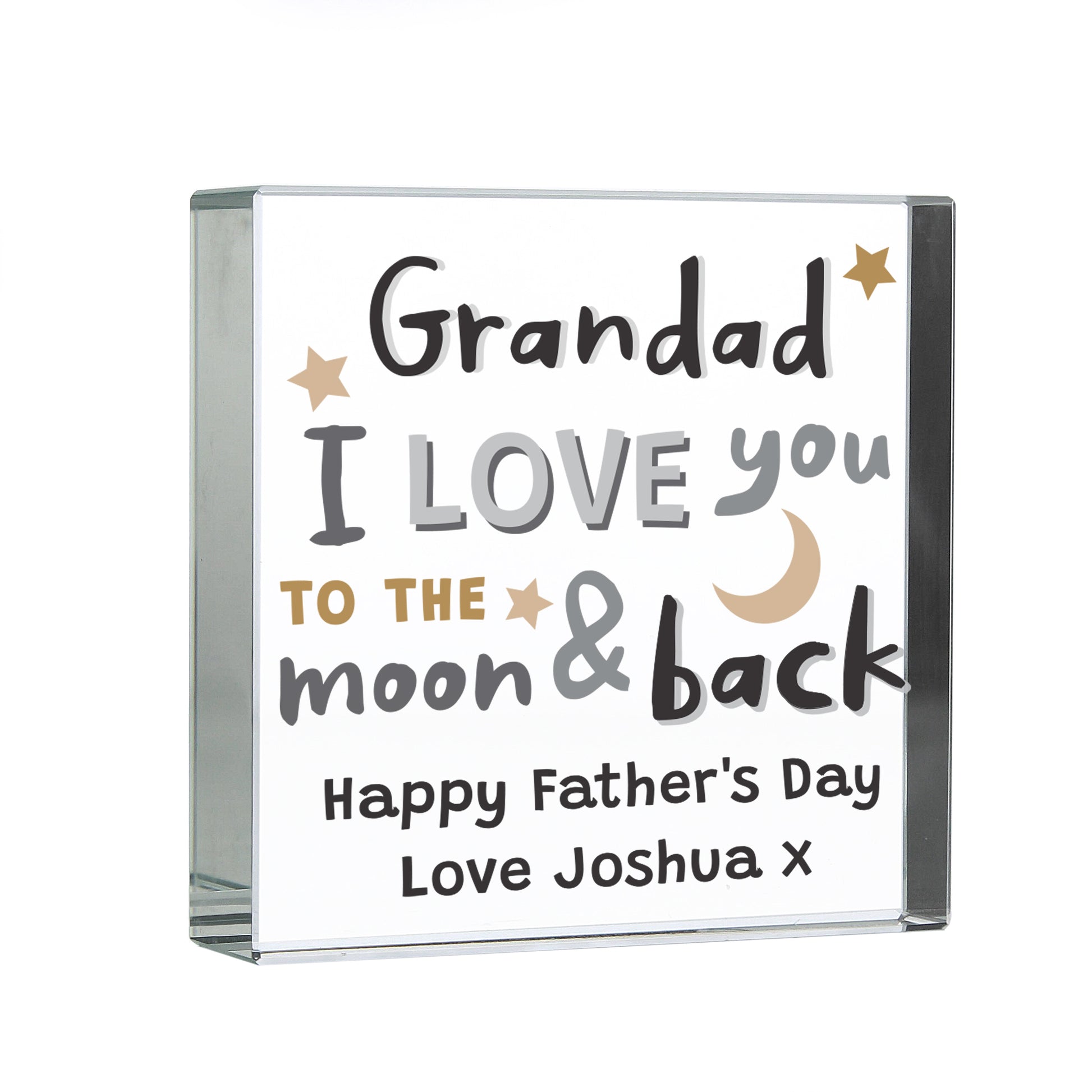 Personalised To the Moon and Back Crystal Token - MK&JD Gifts