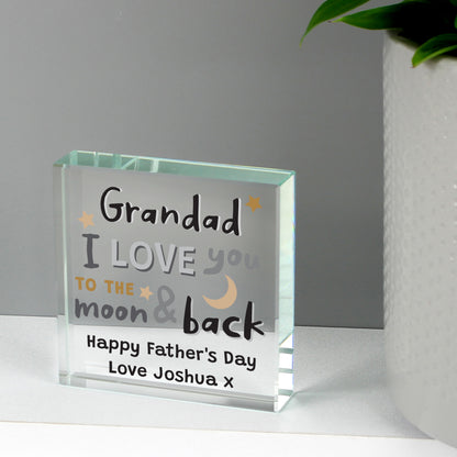 Personalised To the Moon and Back Crystal Token - MK&JD Gifts