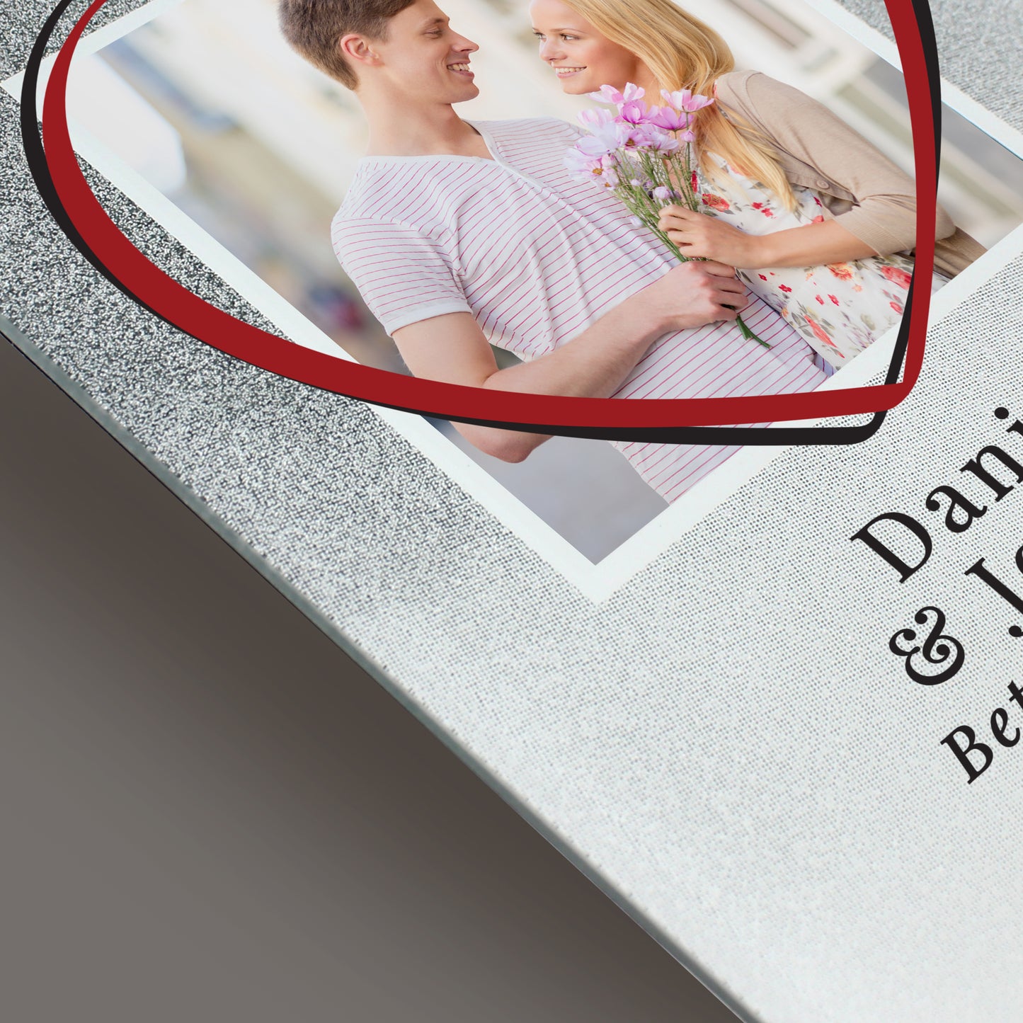 Personalised Heart 4x4 Glitter Glass Photo Frame - MK&JD Gifts