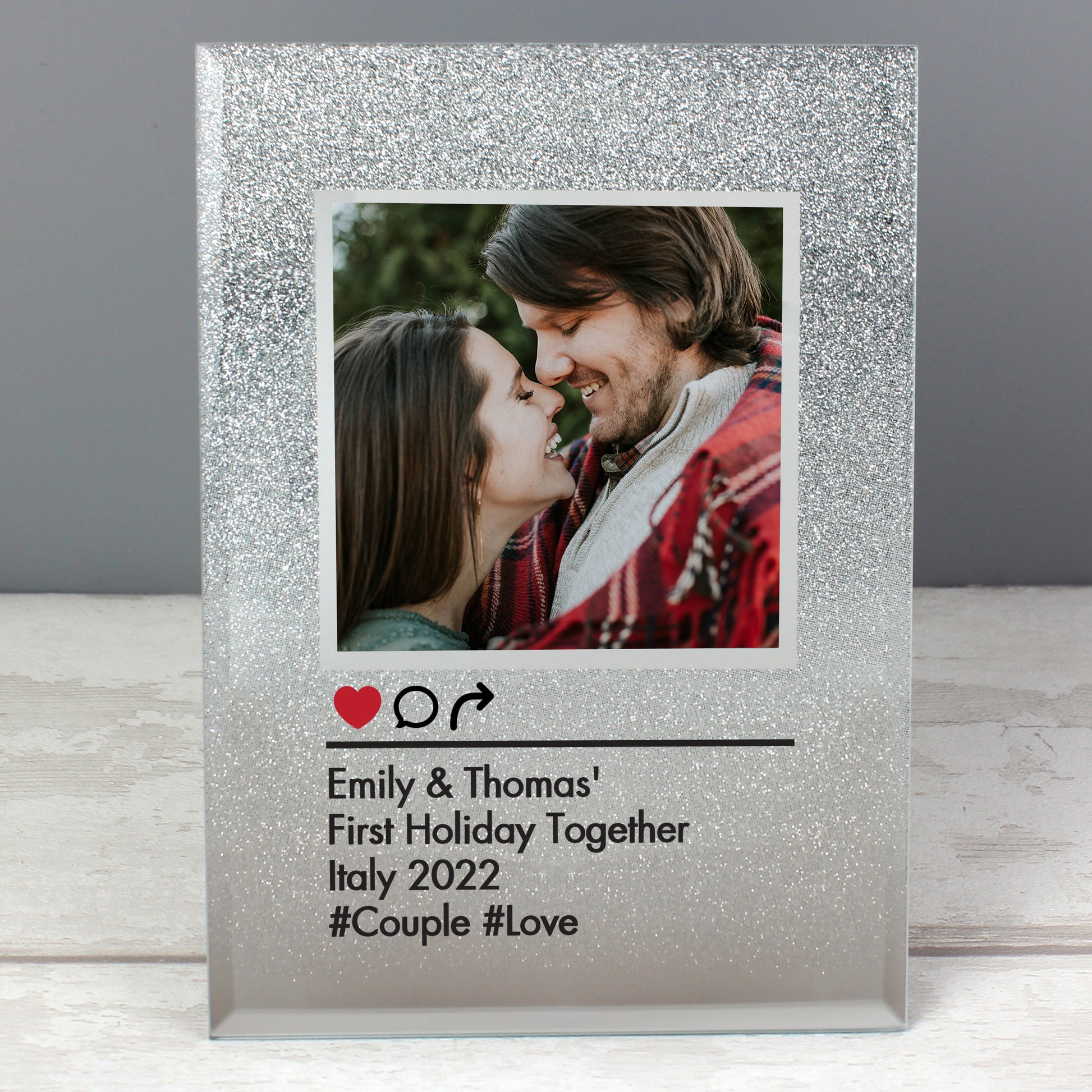 Personalised Instagram Post 4x4 Glitter Glass Photo Frame - MK&JD Gifts
