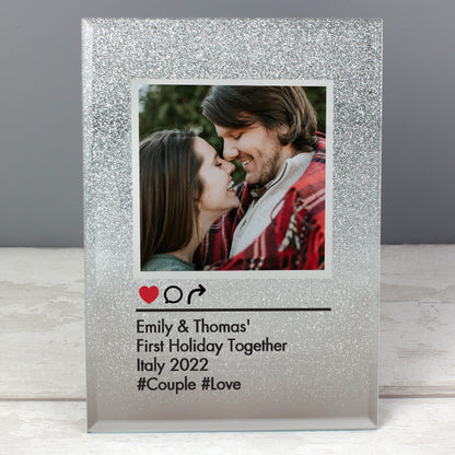 Personalised Instagram Post 4x4 Glitter Glass Photo Frame - MK&JD Gifts