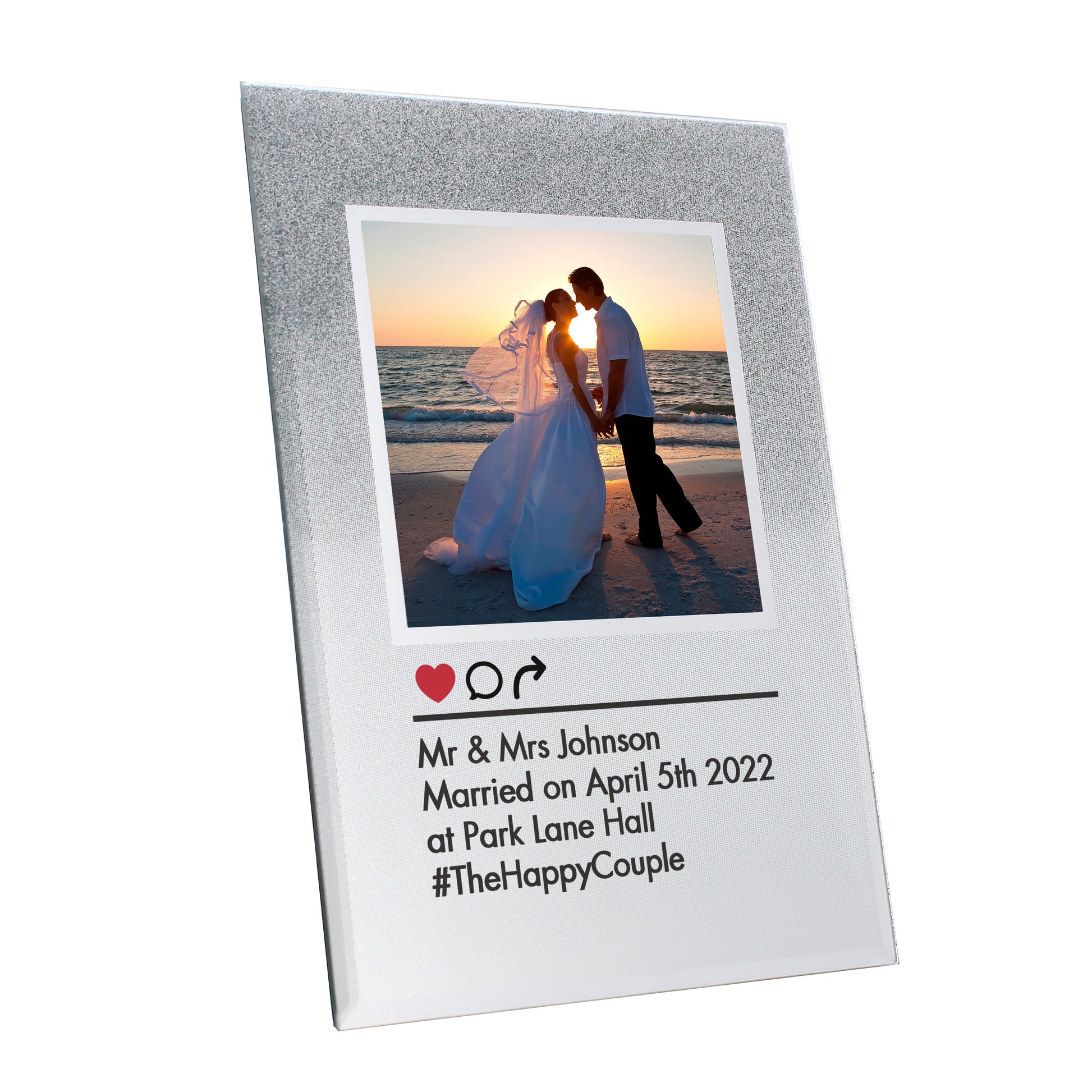 Personalised Instagram Post 4x4 Glitter Glass Photo Frame - MK&JD Gifts