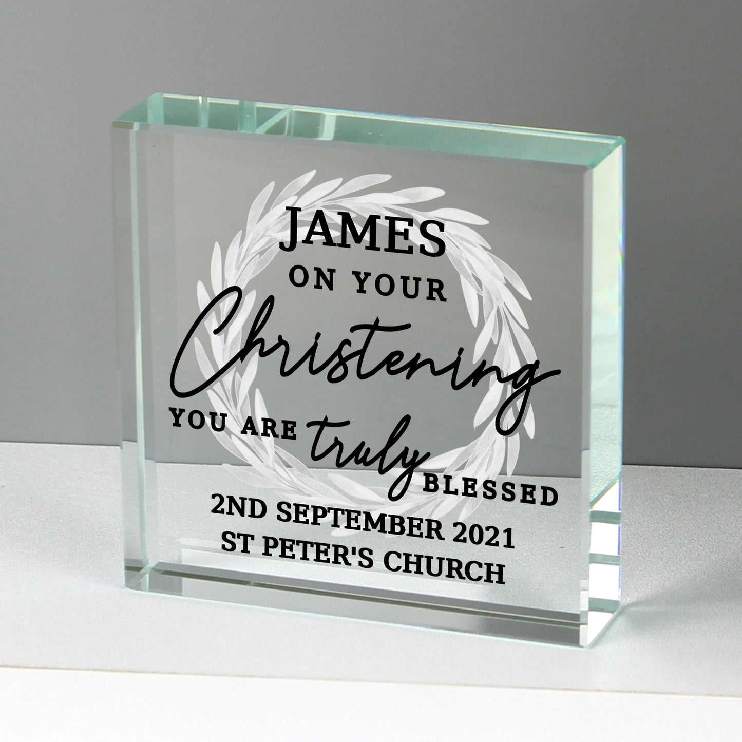 Personalised 'Truly Blessed' Crystal Token - MK&JD Gifts