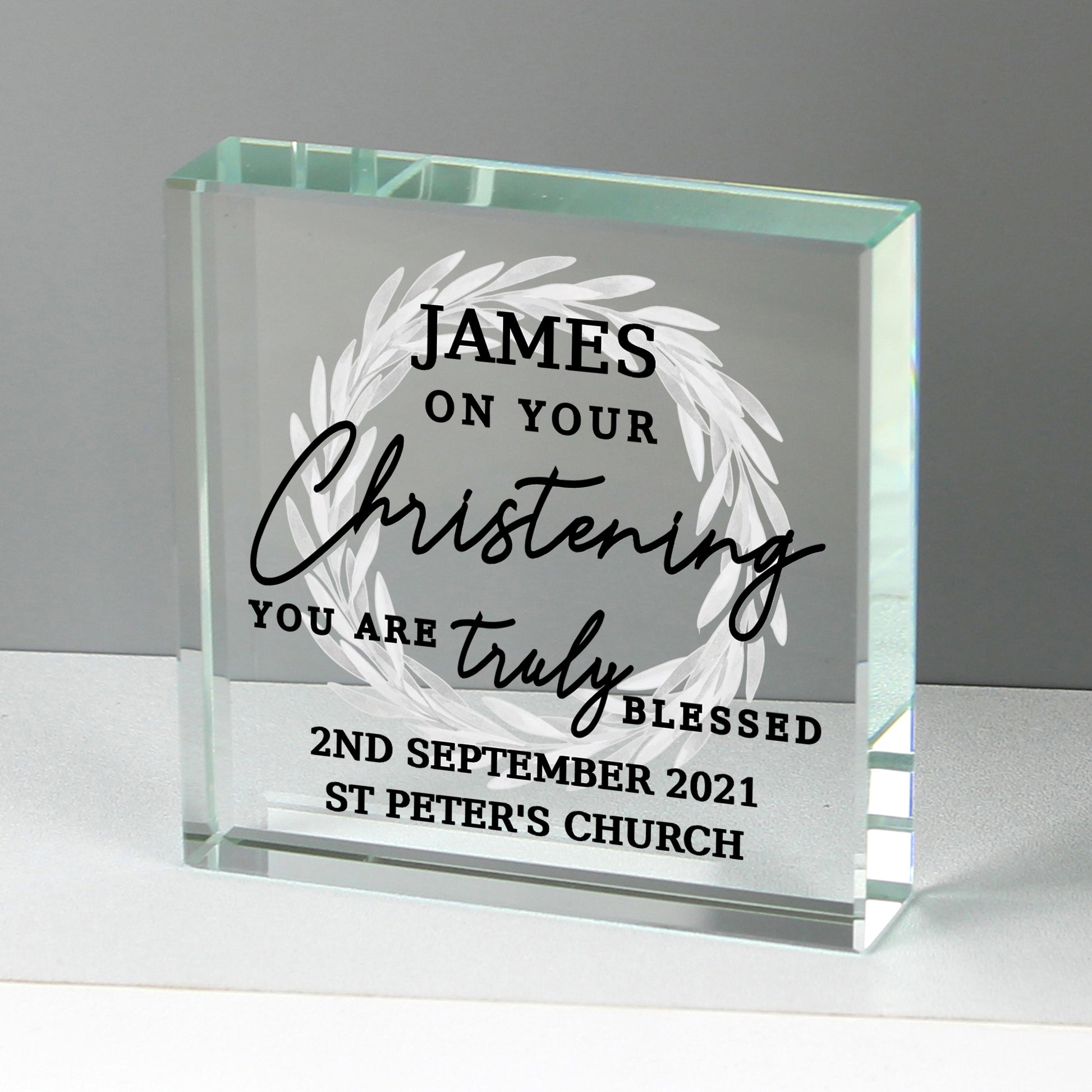 Personalised 'Truly Blessed' Crystal Token - MK&JD Gifts