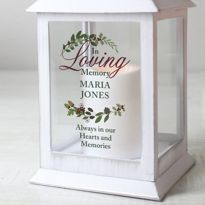 Personalised In Loving Memory White Lantern - MK&JD Gifts