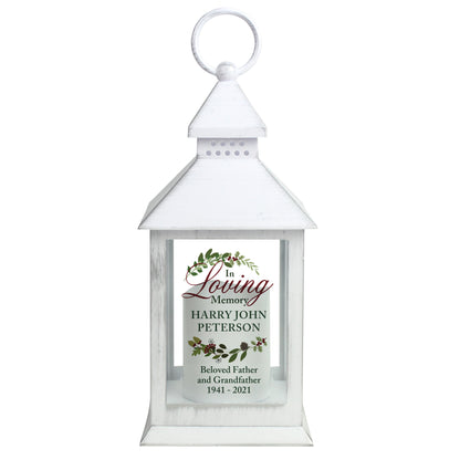 Personalised In Loving Memory White Lantern - MK&JD Gifts