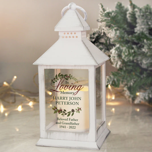 Personalised In Loving Memory White Lantern - MK&JD Gifts