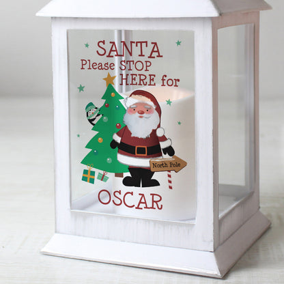 Personalised Santa White Lantern - MK&JD Gifts
