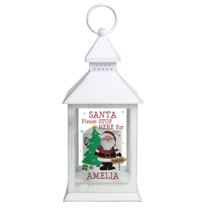 Personalised Santa White Lantern - MK&JD Gifts