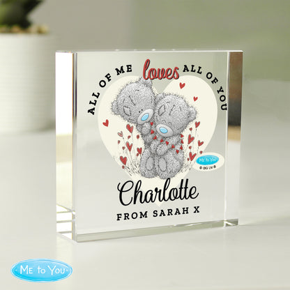 Personalised Me to You Love Heart Crystal Token - MK&JD Gifts
