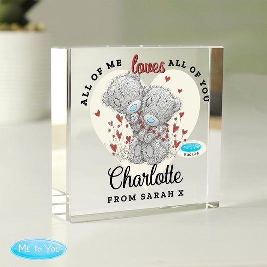 Personalised Me to You Love Heart Crystal Token - MK&JD Gifts