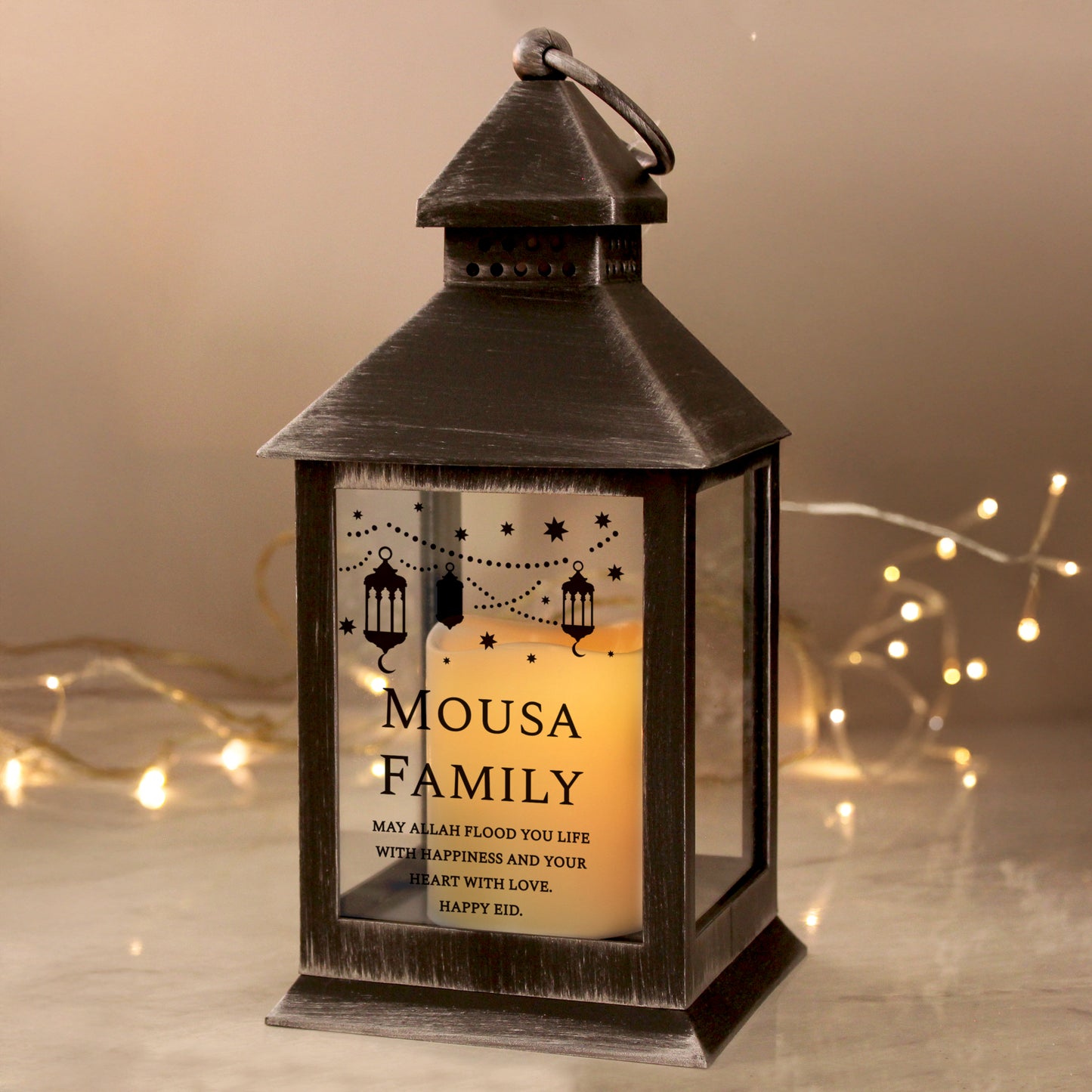 Personalised Eid and Ramadan Black Lantern - MK&JD Gifts