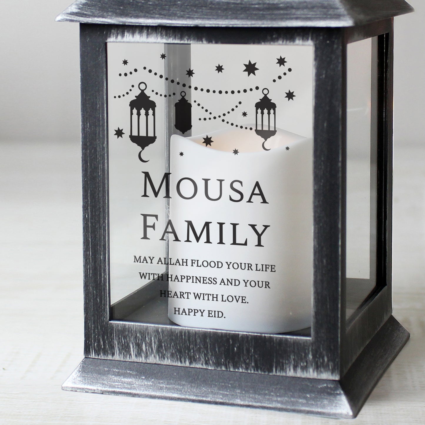 Personalised Eid and Ramadan Black Lantern - MK&JD Gifts