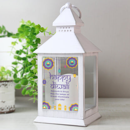 Personalised Diwali White Lantern - MK&JD Gifts