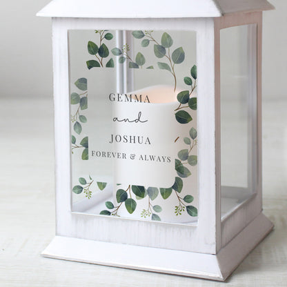 Personalised Botanical White Lantern - MK&JD Gifts