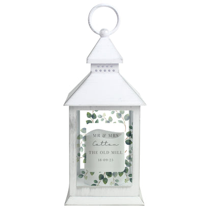 Personalised Botanical White Lantern - MK&JD Gifts
