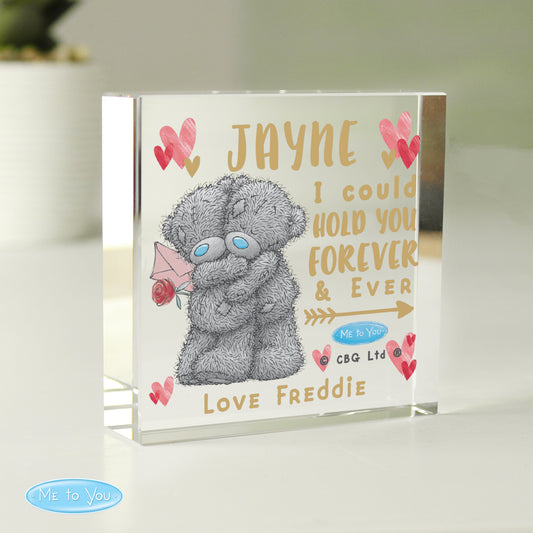 Personalised Me To You Hold You Forever Crystal Token - MK&JD Gifts