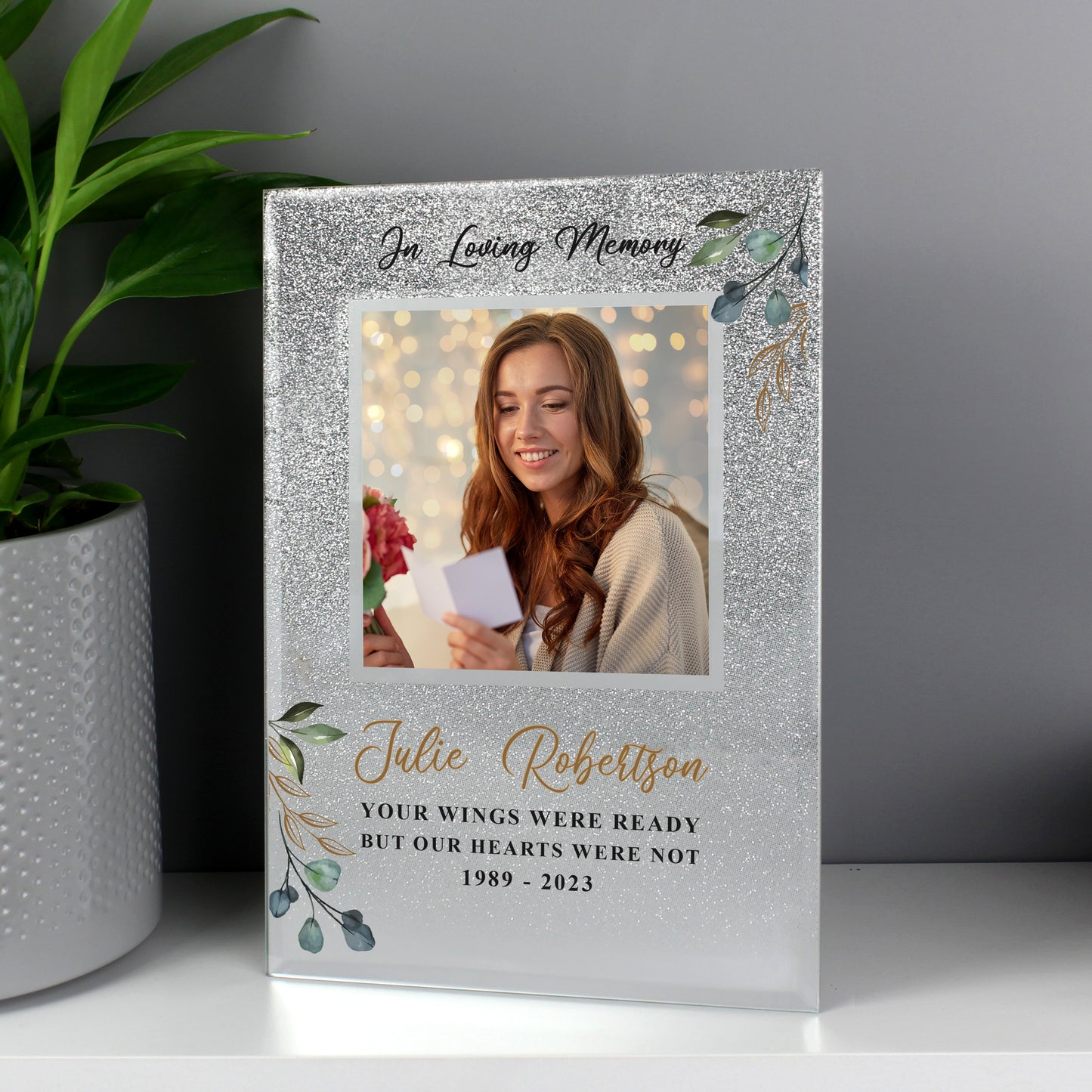 Personalised In Loving Memory 4x4 Glitter Frame - MK&JD Gifts