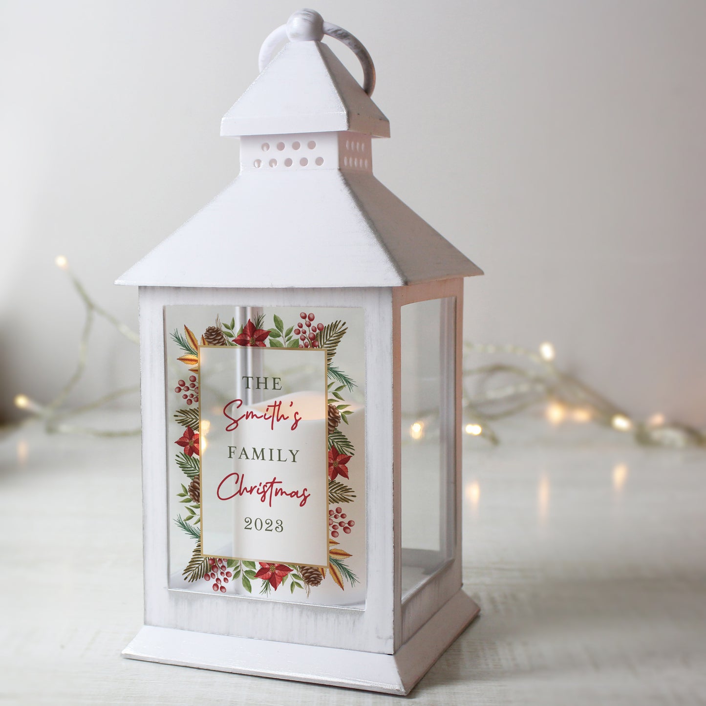 Personalised Christmas White LED Lantern - MK&JD Gifts