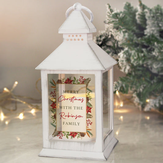Personalised Christmas White LED Lantern - MK&JD Gifts