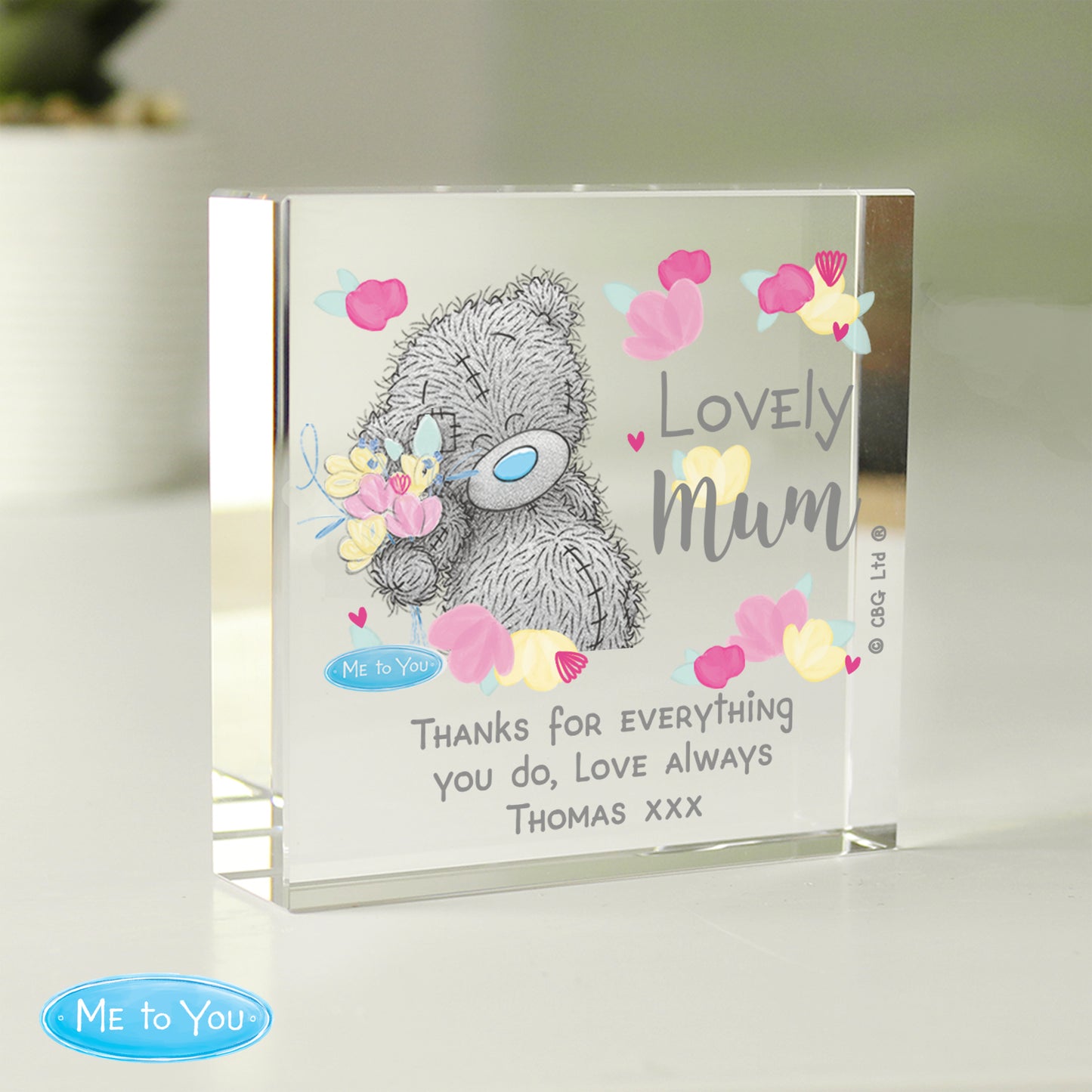Personalised Me to You Lovely Mum Crystal Token - MK&JD Gifts