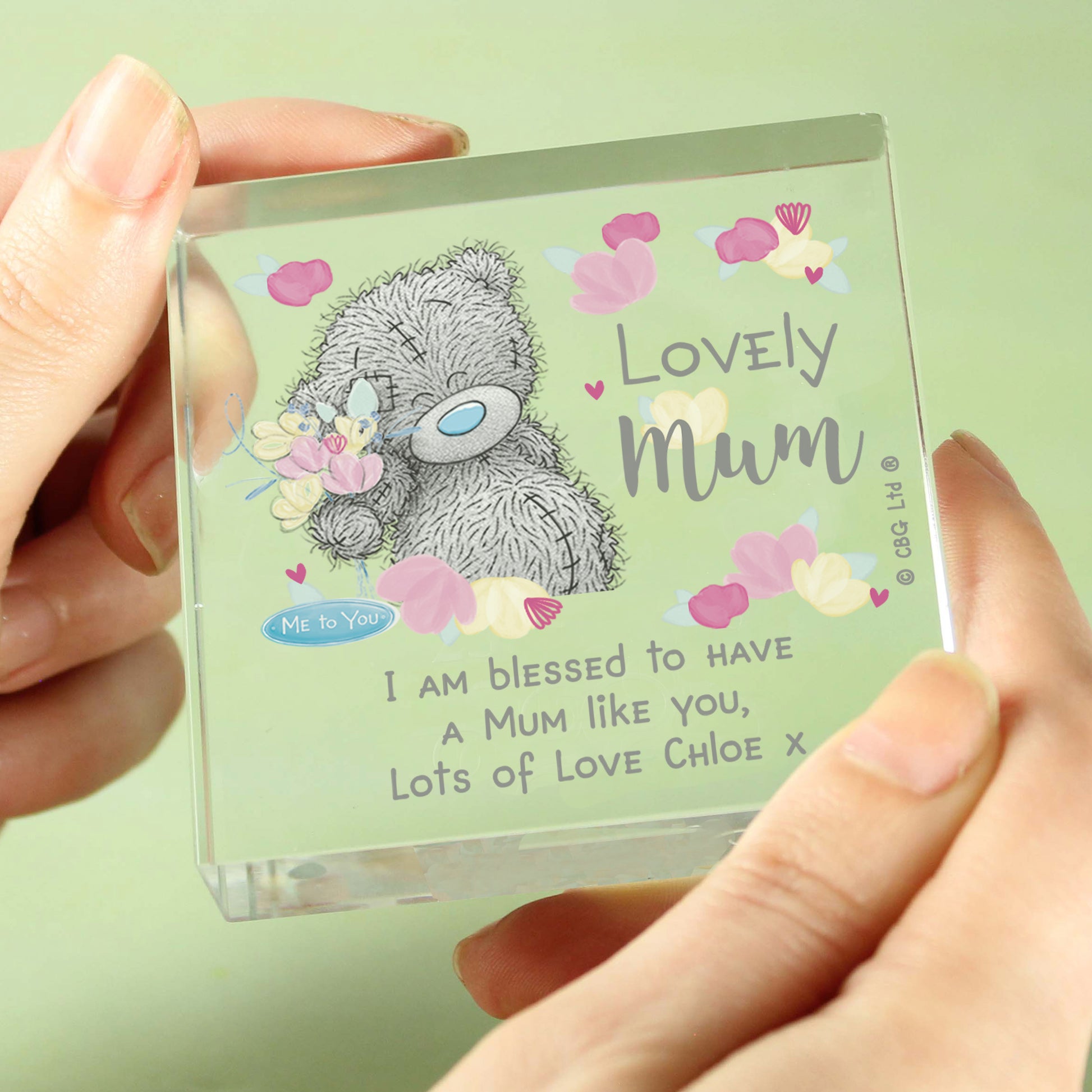 Personalised Me to You Lovely Mum Crystal Token - MK&JD Gifts