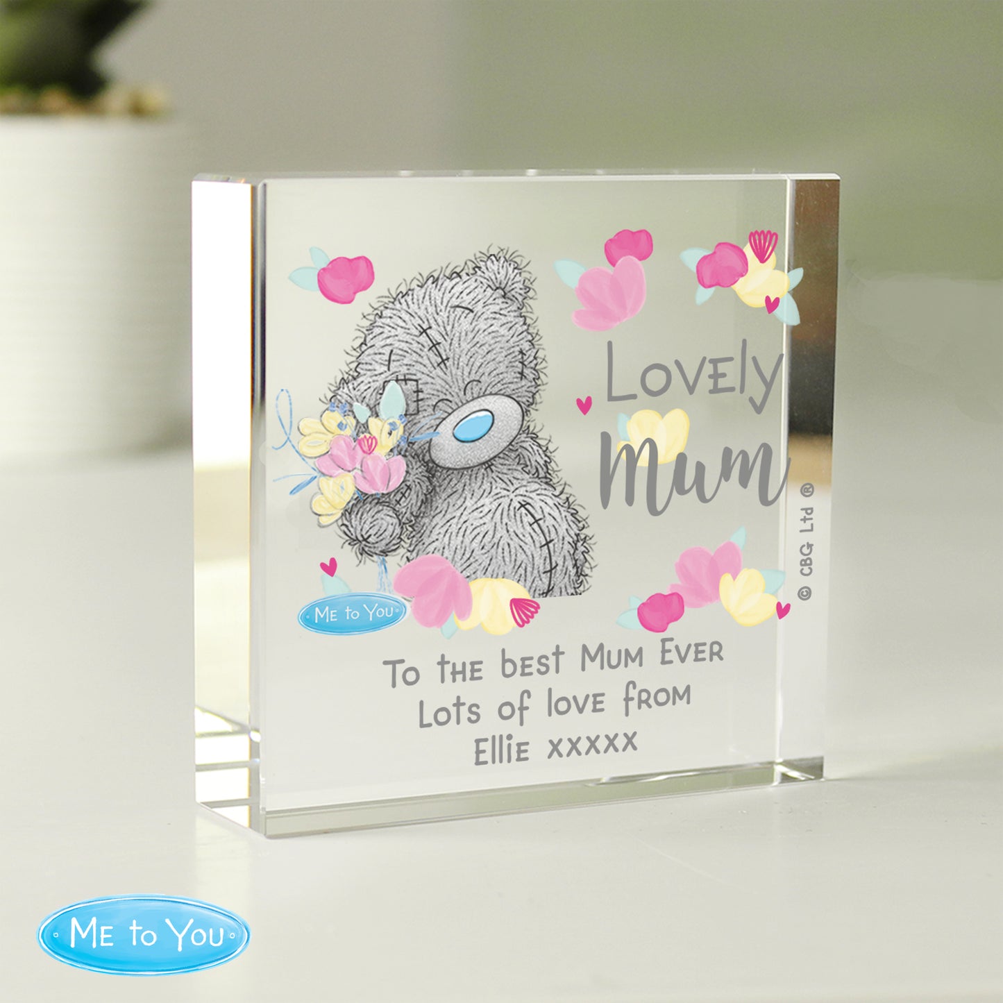 Personalised Me to You Lovely Mum Crystal Token - MK&JD Gifts