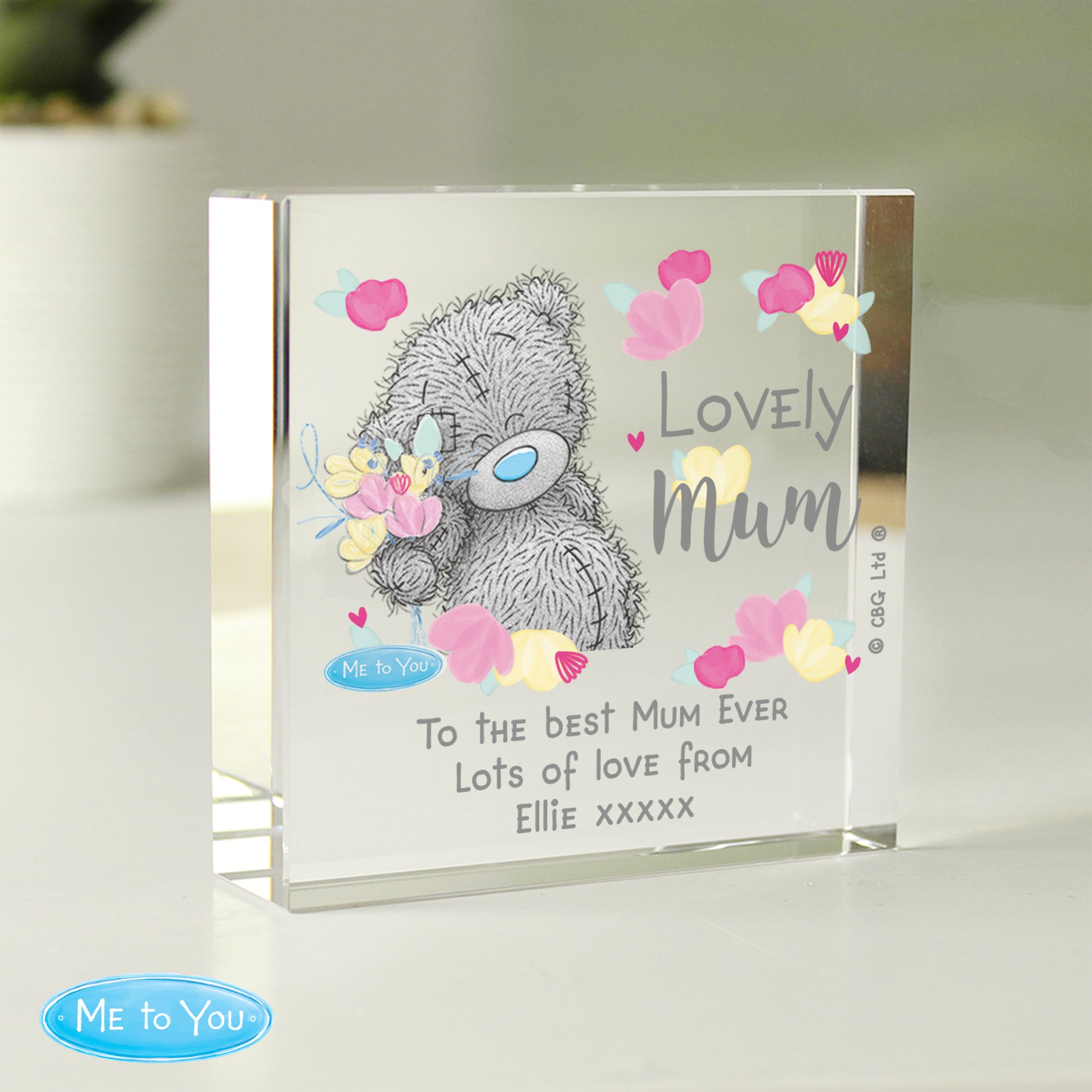Personalised Me to You Lovely Mum Crystal Token - MK&JD Gifts
