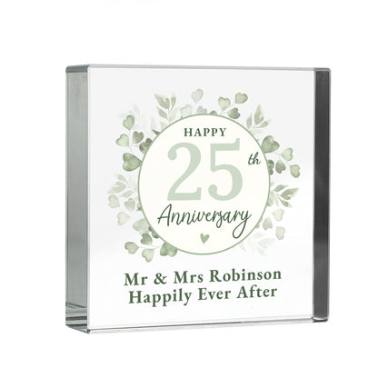 Personalised Botanical Anniversary Crystal Token - MK&JD Gifts