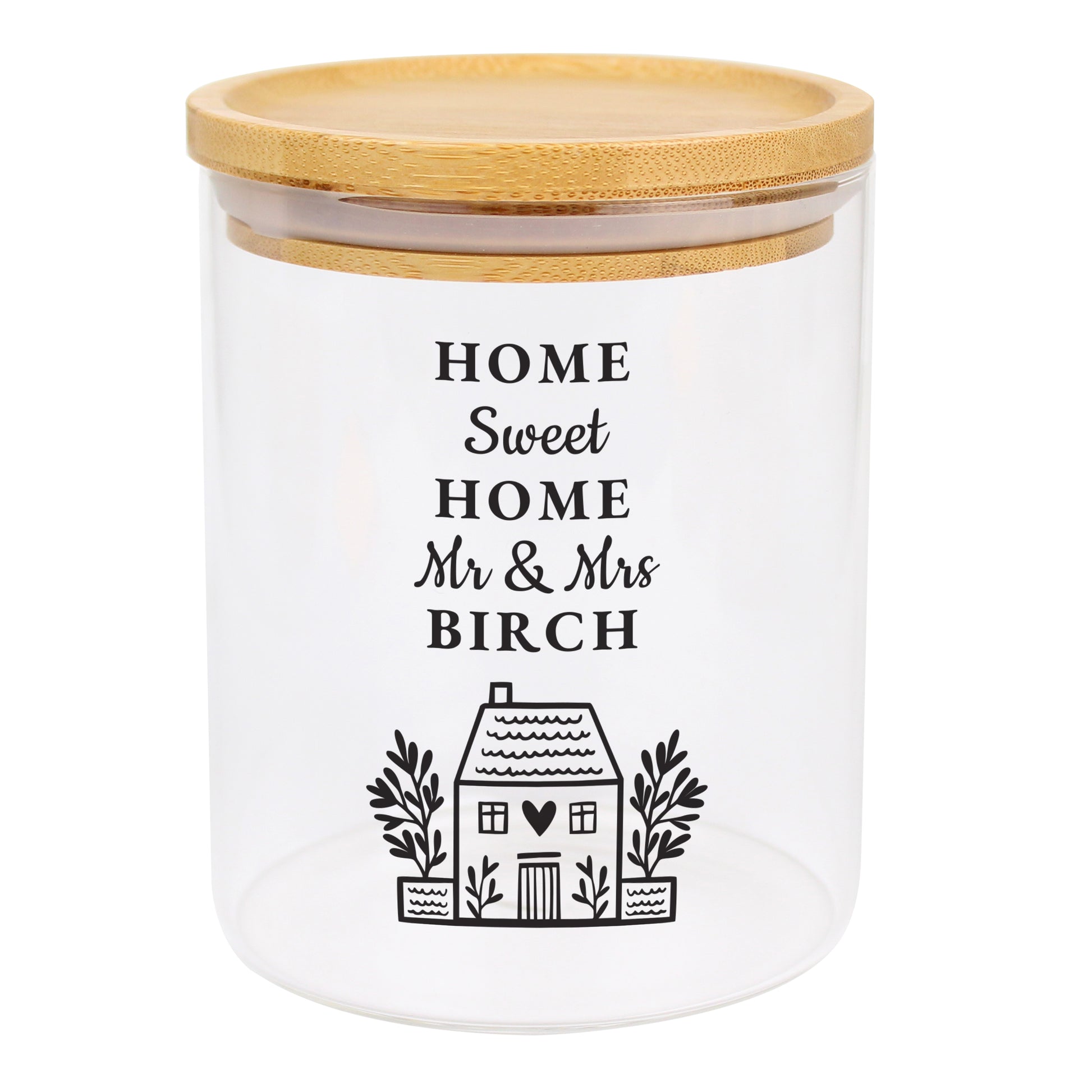 Personalised Home Glass Storage Jar - MK&JD Gifts