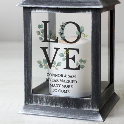 Personalised LOVE LED Black Lantern - MK&JD Gifts
