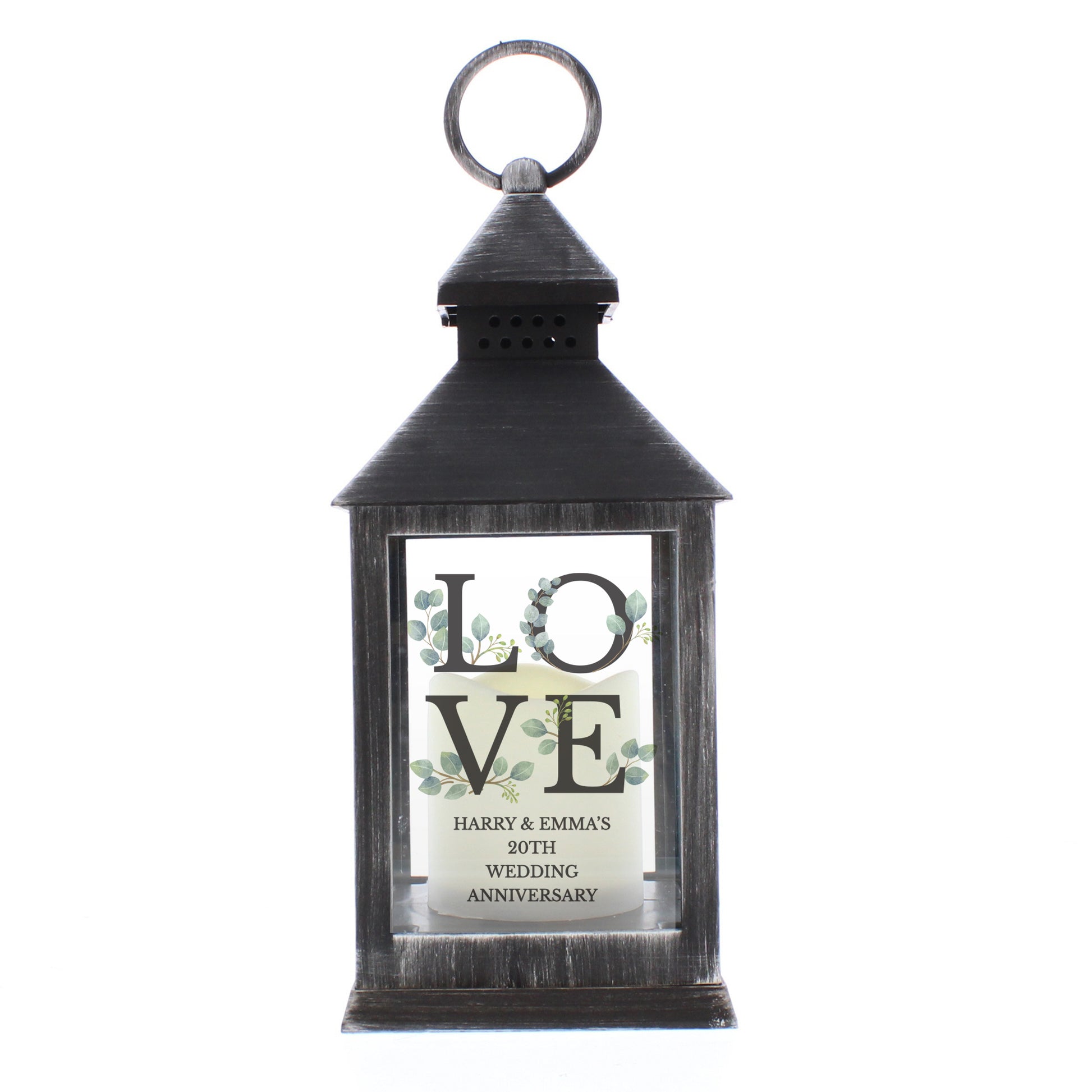 Personalised LOVE LED Black Lantern - MK&JD Gifts