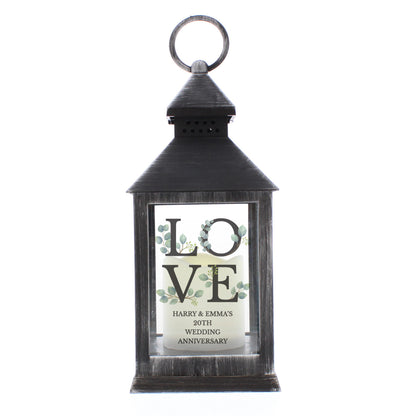 Personalised LOVE LED Black Lantern - MK&JD Gifts
