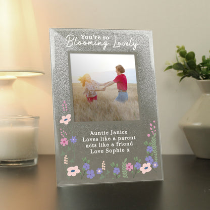 Personalised Blooming Lovely 6x4 Glitter Photo Frame - MK&JD Gifts