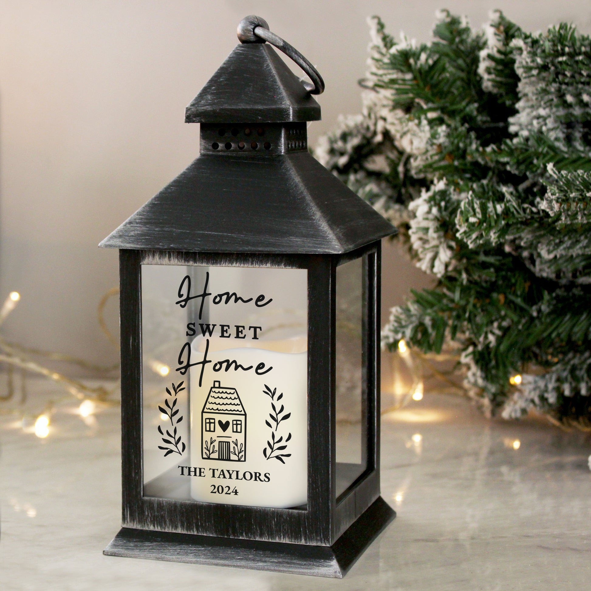 Personalised Home Black Lantern - MK&JD Gifts