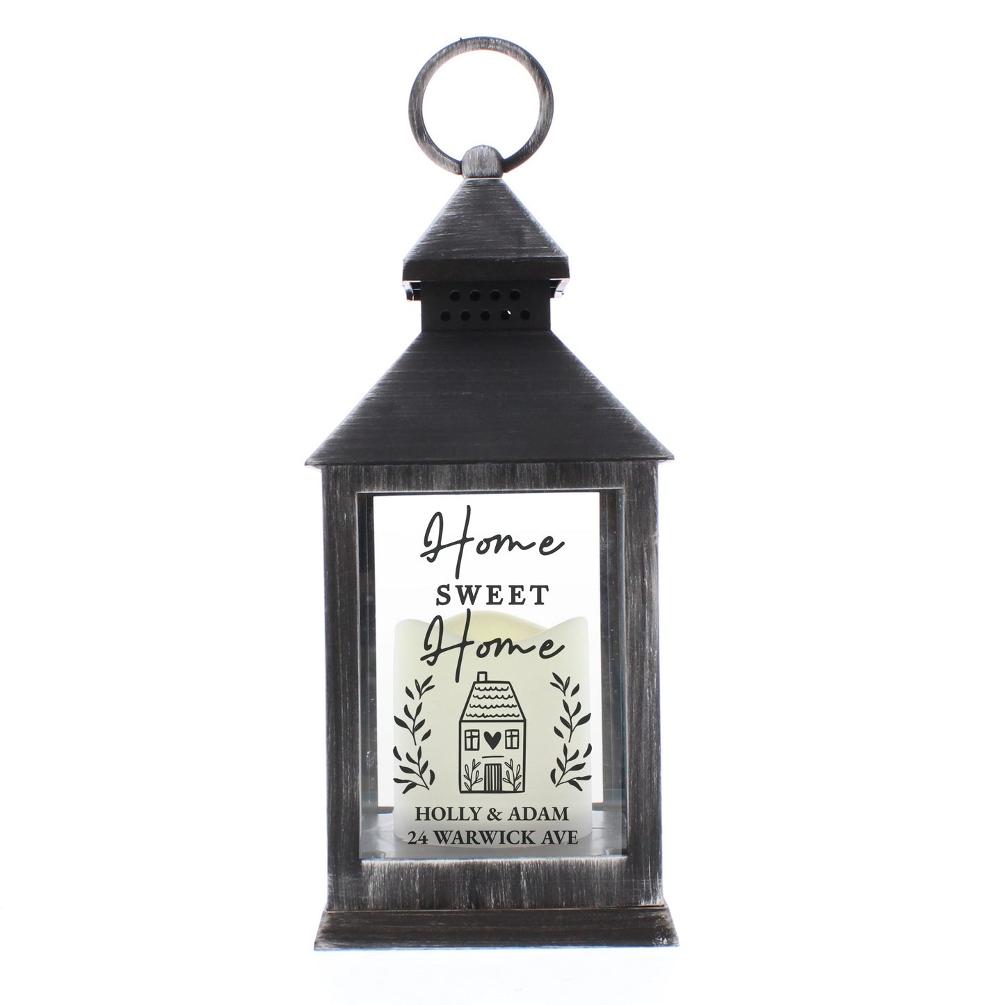 Personalised Home Black Lantern - MK&JD Gifts
