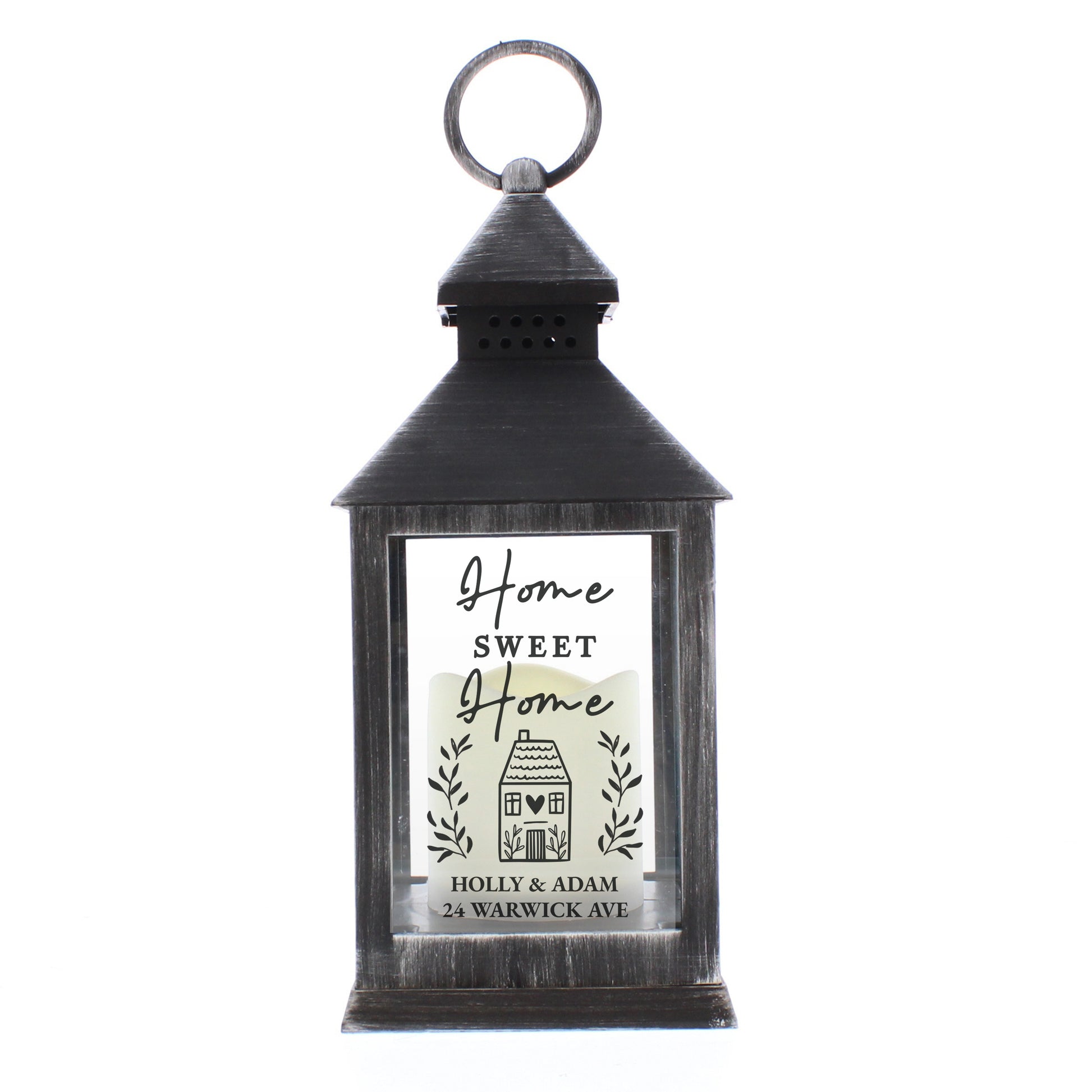 Personalised Home Black Lantern - MK&JD Gifts