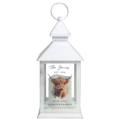 Personalised Highland Cow LED Lantern - MK&JD Gifts