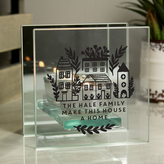 Personalised Home Glass Tealight - MK&JD Gifts