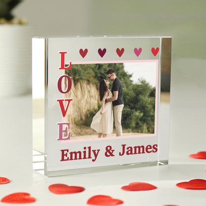 Personalised LOVE Photo Upload Crystal Token - MK&JD Gifts