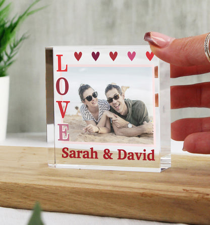 Personalised LOVE Photo Upload Crystal Token - MK&JD Gifts