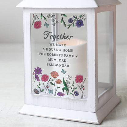 Personalised Wild Flowers LED Lantern