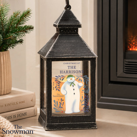 Personalised The Snowman Botanical Black Lantern - MK&JD Gifts