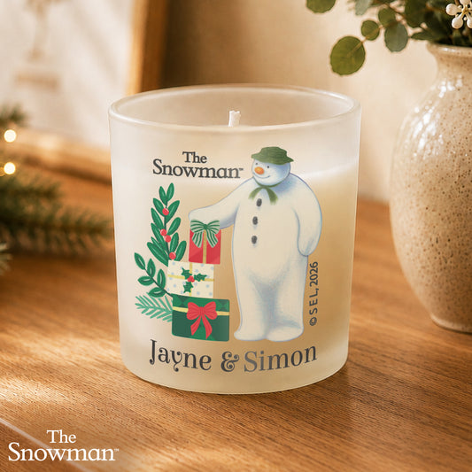 Personalised The Snowman Christmas Wishes Frosted Candle Jar - MK&JD Gifts