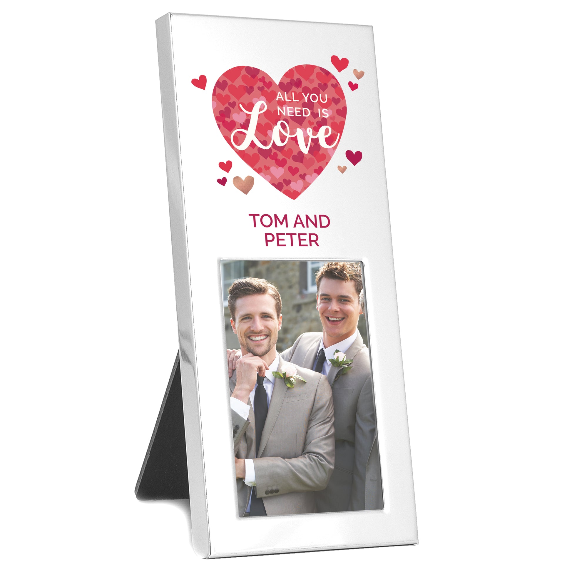 Personalised 'All You Need is Love' Confetti Hearts 2x3 Photo Frame - MK&JD Gifts