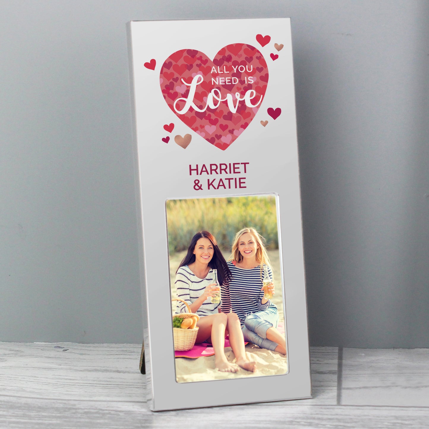 Personalised 'All You Need is Love' Confetti Hearts 2x3 Photo Frame - MK&JD Gifts