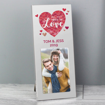 Personalised 'All You Need is Love' Confetti Hearts 2x3 Photo Frame - MK&JD Gifts