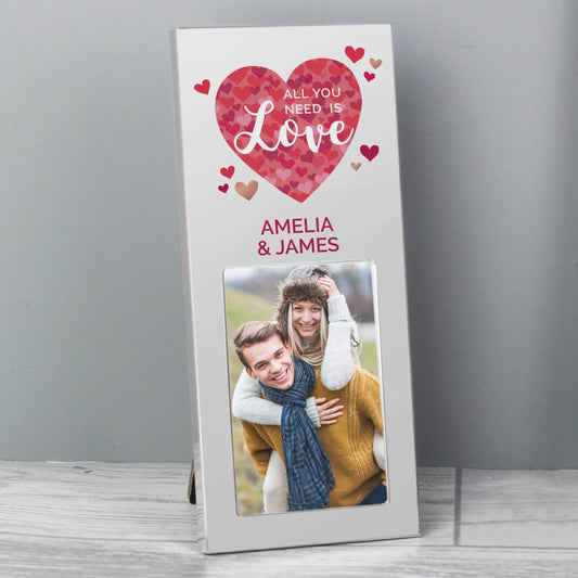 Personalised 'All You Need is Love' Confetti Hearts 2x3 Photo Frame - MK&JD Gifts